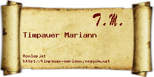 Timpauer Mariann névjegykártya