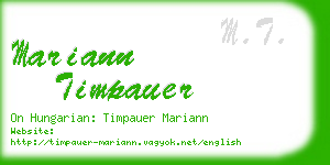 mariann timpauer business card